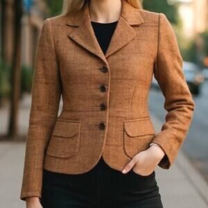 Ann Klein Cropped Tweed Blazer Multicolor 6 NWT